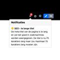 Te lange SEO titel notificatie